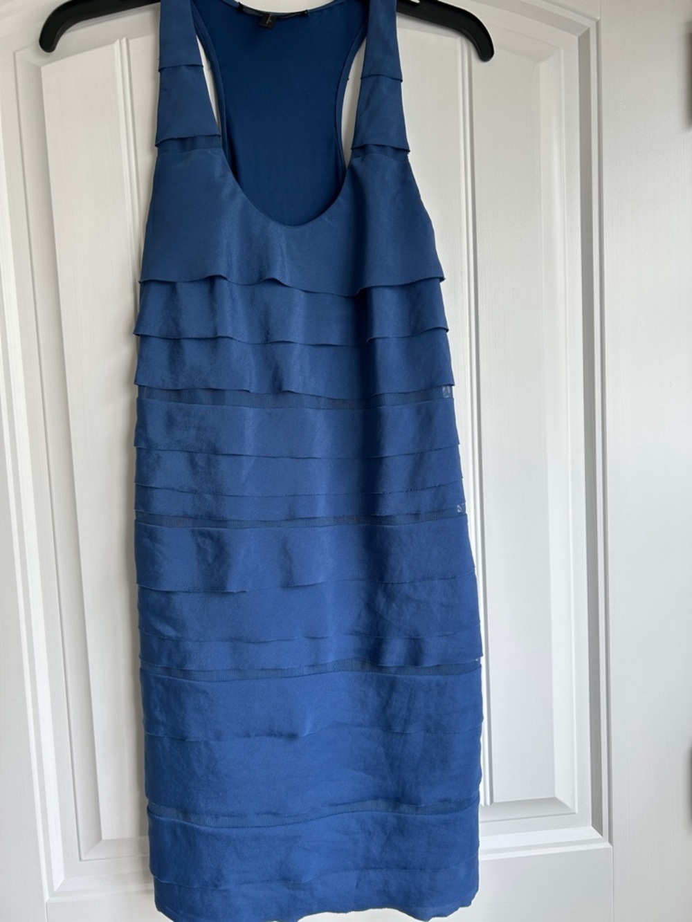 BCBGMaxAzria Blue Tiered Sleeveless Mini Dress